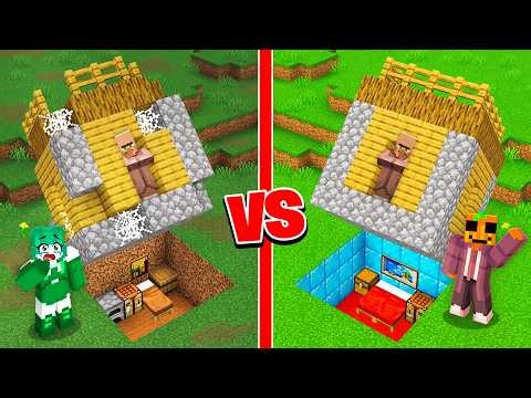 NOOB vs PRO: ESCONDITE en ALDEA BASE SECRETA de Minecraft