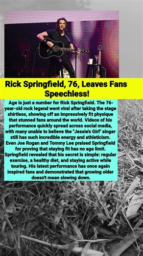 Rick Springfield, 76, Leaves Fans Speechless! #shorts