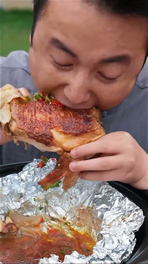 Big roast chicken with chopped pepper TikTok Video Eating Spicy Food and Funny Pranks Funny Mukbang
