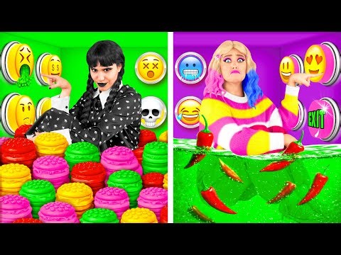 1000 Mystery Buttons Challenge Only 1 Lets You Escape with Wednesday | Funny Situations