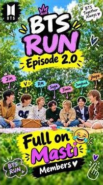 ||BTS RUN Episode 2.0 😂💜 | Full On Masti||7 members + 0% seriousness = FULL ON MASTI 🤣#fullmasti#Fun