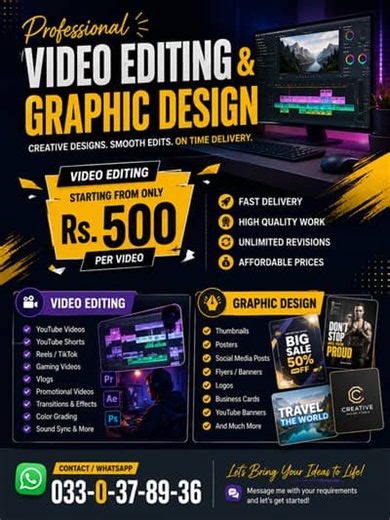 i am a video editor and graphic designer - Graphic Design Jobs - 1116961763