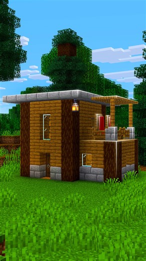 Minecraft Survival Spruce House....🤯 (World's Smallest Violin) #minecraft #shorts