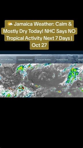 Jamaica weather today: calm & mostly dry — NHC no tropical activity 7 days