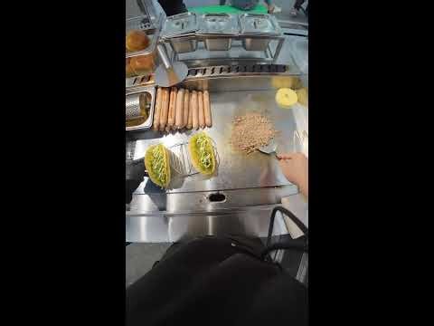 POV Street Food | Chinese Hot Dog with Sauce and Vegetables
