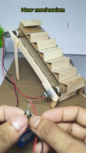 How to make a mini Escalator with DC motor #schoolproject #electricproject #diy #science