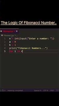 Python Fibonacci Program Explained Step-by-Step 💻🔥 #coding #python #techshorts #fibonacci