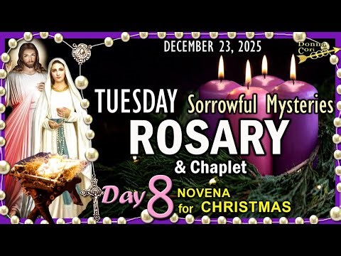 TUESDAY Rosary Prayer & Chaplet🌹SORROWFUL Mysteries of the Rosary Catholic, DAY 8 CHRISTMAS NOVENA