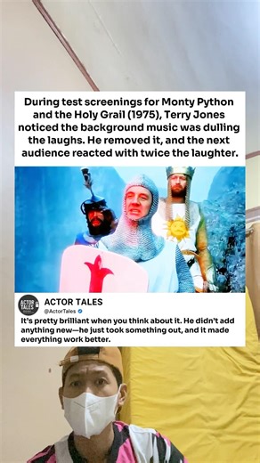 During test screenings for Monty Python and the Holy Grail (1975), Terry Jones noticed the