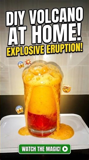 DIY Volcano At Home🌋 Explosive Science Experiment #auraarchivez#diyvolcano#trendingshorts #trending