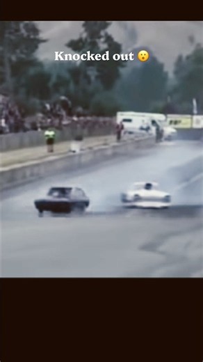 Car flips at drag event knocking the driver out! before waking up and trying to save the car 😮