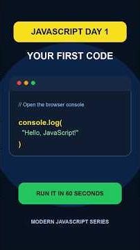 JavaScript Day 1: Open the Console & Run Your First Code