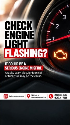 Is your check engine light flashing? ⚠️