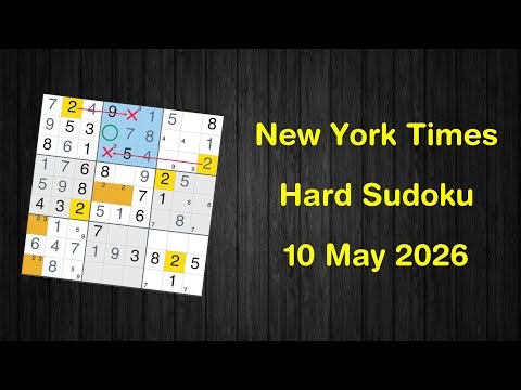 New York Times Hard Sudoku 10 May 2026 - Solve with Phidoku