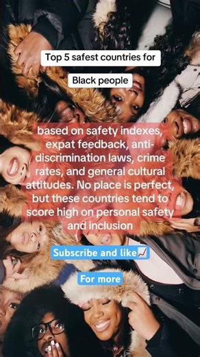 🛩TOP 5 SAFEST COUNTRIES FOR BLACK PEOPLE 🛩 #shorts