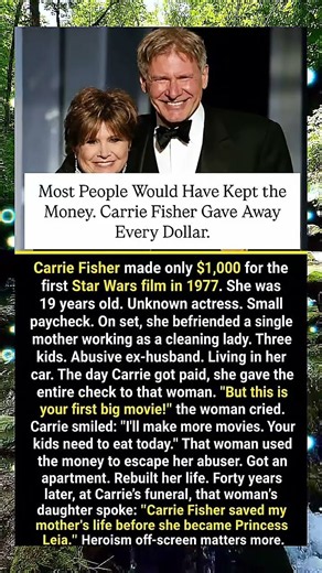 Carrie Fisher Gave Away Her First Star Wars Paycheck ❤️ #Shorts
