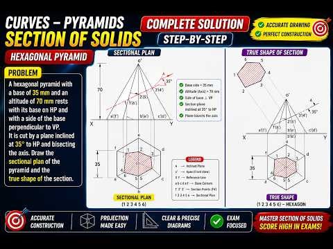 Projection of Sectioned Solids – 2 | Engineering Graphics Made Easy (CAD Method)