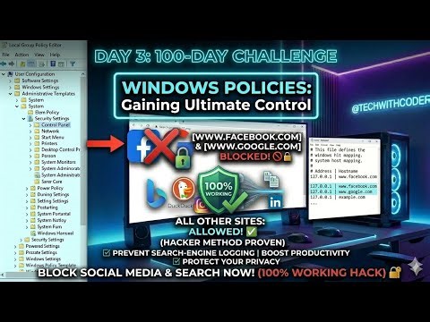 How to Block ANY Website on Windows 11/10 /8/7(No Software) facebook block |‪@techwithcoder.‬