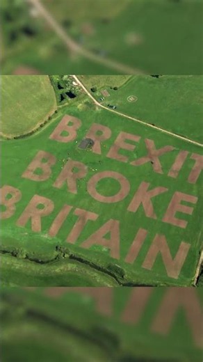 Activists carve anti-Brexit message into farmland