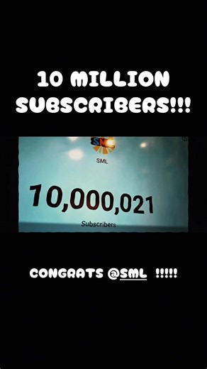 EVERYONE TELL @SML (Logan) A HUGE CONGRATS FOR 10 MILLION!!!! HE NEVER GAVE UP AND NOW WE ARE AT 10 MILLION!!! ITS CRAZY!!! #sml #jeffy #fyp #10million @Pooby @Lance Thirtyacre @onelordshredda @Aud