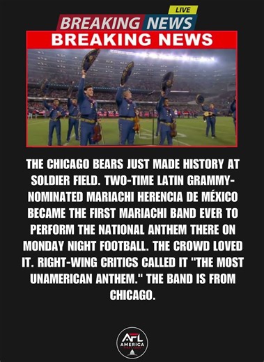 Mariachi Herencia de México Makes History at Soldier Field Performing the National Anthem on Monda