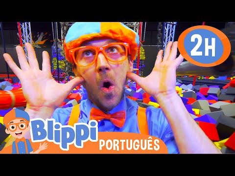 Blippi Brinca e Salta no Trampolim! 🦘 2 HORAS DO BLIPPI BRASIL! 🪂 Vídeos Educativos para Crianças