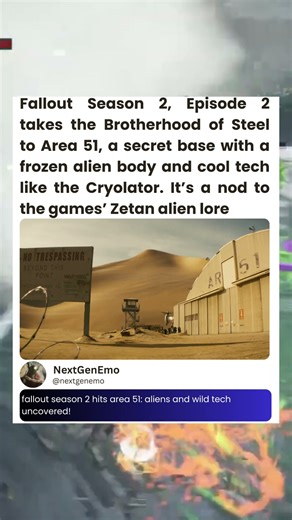 fallout season 2 hits area 51: aliens and wild tech uncovered! #fallout #primevideo #gaming