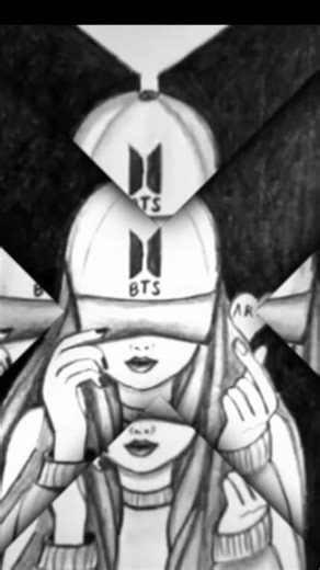BTS Army Girl Drawing 💜 | K-Pop Fan Art Shorts #art #drawing #viral #KpopArt #BTSShorts
