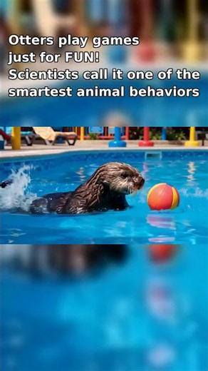 Otters Play Pool Party with a Ball! 🦦