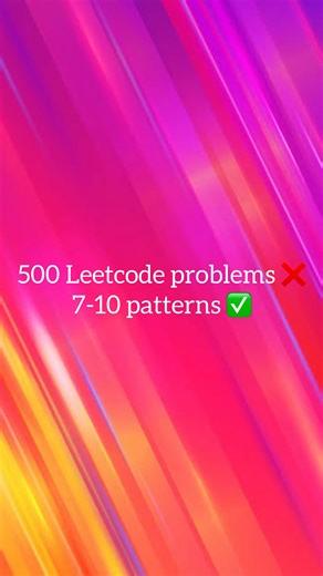 Vishal.Codes on Instagram: "Don’t solve leetcode problems until you know this 500 leetcode problems❌ 7-10 patterns ✅ comment “patterns” if you want video on roadmap Follow @vishal.codez for more !!"