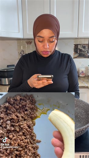 Ground beef with banana 🍌😋😋😋