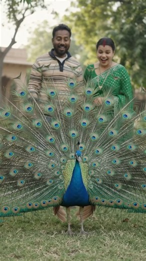 🦚 A Magical Peacock Encounter in the Garden #whowillbemylifepartnerta #jamane