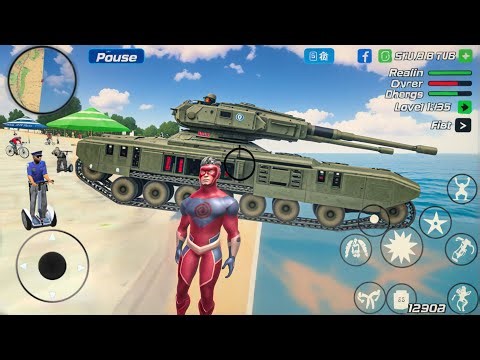 Hurricane Superhero Gangster Crime - Open City Tank Driving Game - Android Gameplay