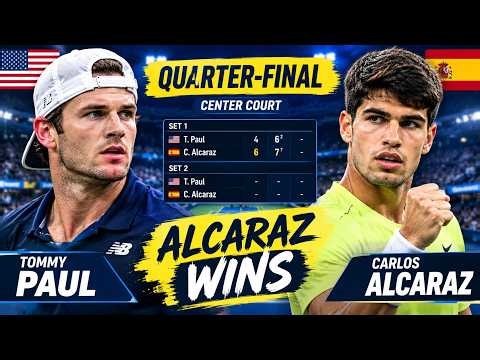 Carlos Alcaraz STUNS Tommy Paul in Quarter-Final Comeback | Alcaraz Reaches Semi-Finals #alcaraz