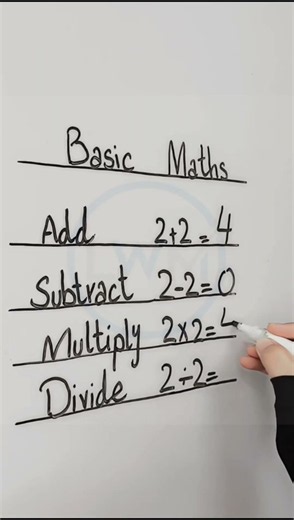 Basic Math Operations: Add, Subtract, Multiply, Divide | Math Basics #maths #basicmath #shorts