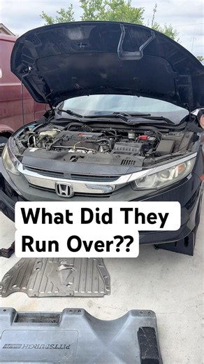 Loud Noise After Running Over Something #automechanic #honda
