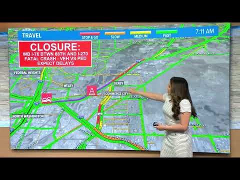 Fatal crash closes westbound I-76 closed in Commerce City