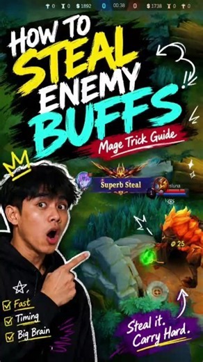 a high probability trick of stealing enemy buffs,not guaranteed but won't hurt to try #mlbb