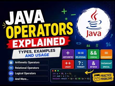 Java Operators Explained | Arithmetic, Relational, Logical, Unary, Assignment Operators with Example