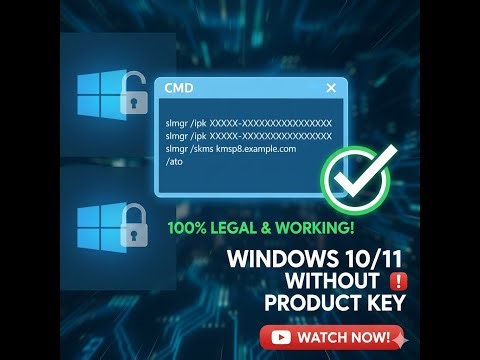 Activate windows 10/11 with out product key with CMD | 100% Legal Method & Working!