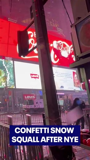 2026 was greeted with a snow squall! Video from Times Square early this morning shows confetti flying through the air again, like the ball just dropped. | FOX 5 NY
