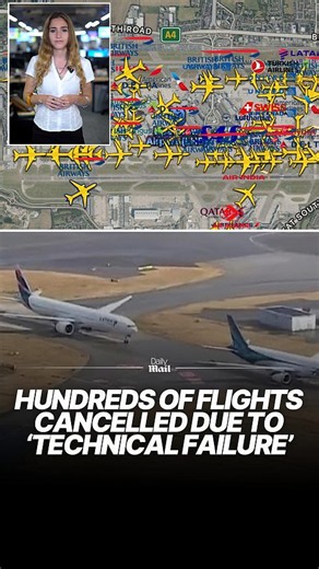 Hundreds of flights cancelled in due to 'technical failure'