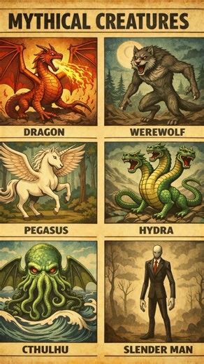 MYTHICAL CREATURES Explained | Dragon, Werewolf, Pegasus, Hydra, Cthulhu & Slender Man