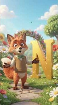 Learn the Letter N 🦊✨ #kidslearning #animation #abcforkids