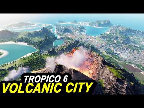 Building a City on a Volcanic Island in Tropico 6 Hardmode - LONGPLAY from Scratch Citybuilder