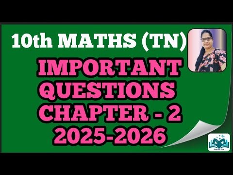 Important questions Chapter - 2 | 10th standard Maths 
