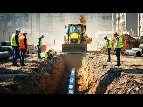 JCB 5CX Backhoe Loader in a Narrow & Deep Trench | High-Risk Precision Work