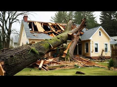 Heart Stopping Dangerous Logging Moments – Tree Falls Onto a House!