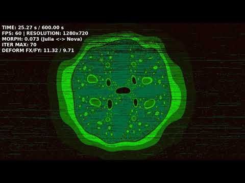 Dynamic Interpolation, Non-linear Deformation of Morphing Julia-Nova Audiovisual Synthesis