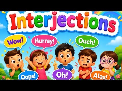Interjections for Kids 📚 | Expressing Feelings & Emotions | English Grammar Learning Video
